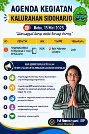 Agenda Kegiatan Tanggal 13 Mei 2026 Pemerintah Kalurahan Sidoharjo